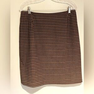 BRIGGS Vintage Houndstooth Brown & Black A-Line Mini Skirt Women’s Size 14
